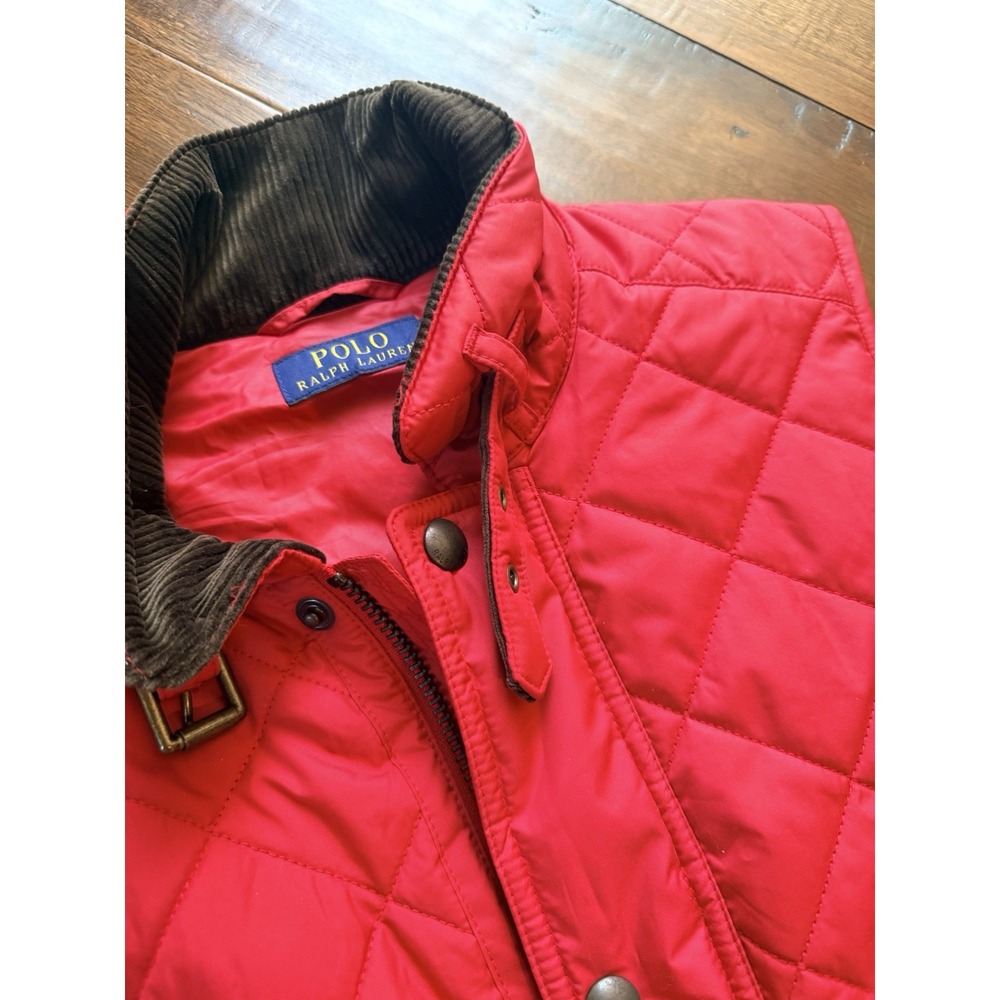 Polo Ralph Lauren Women's Quilted Puffer Vest Corduroy Collar Size Medium